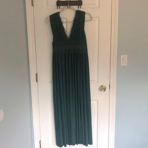 ASOS DESIGN petite lace insert pleated maxi dress